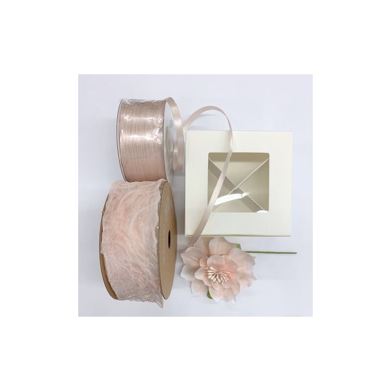 Kit Bomboniera matrimonio con Fiore e Nastro - Galassia Store Online